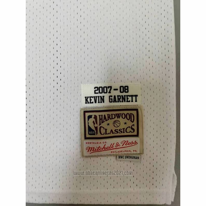 Camiseta Boston Celtics Kevin Garnett #5 Mitchell & Ness 2007-08 Blanco